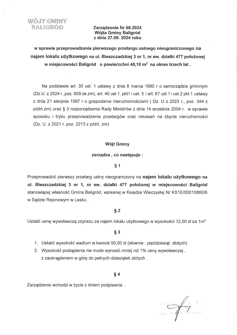 Zaradzenie Nr 68